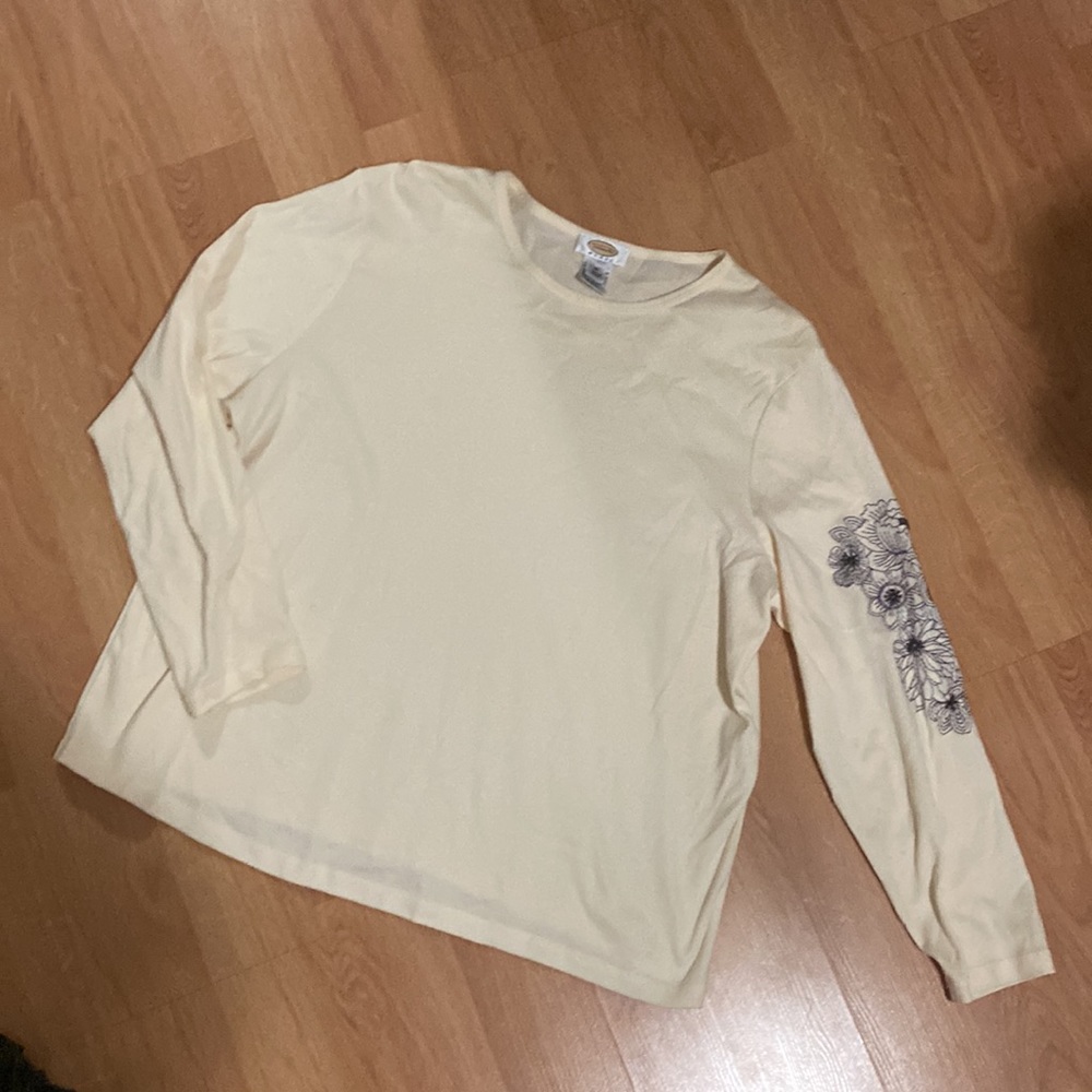 Talbots cream shirt with flowers!